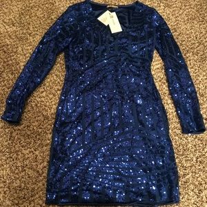 Small Blue Sequin Cocktail Dress